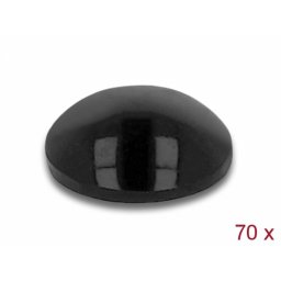 Set 70 buc picioruse negre cu banda adeziva 8 x 3 mm Negru, Delock 18308