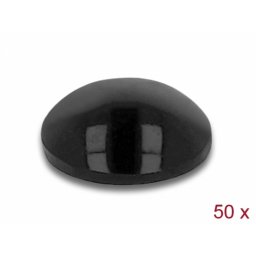 Set 50 buc picioruse negre cu banda adeziva 10 x 3 mm Negru, Delock 18309