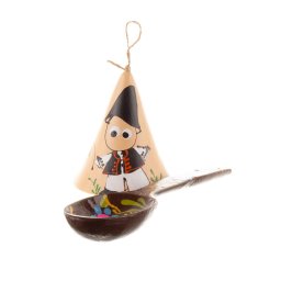 SET SUVENIR CLOPOTEL PICTAT MANUAL ROMANIA ȘI LINGURA PICTATA IN TRANSILVANIA