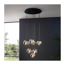 Eglo 98654 - Candelabru suspendat ARISCANI, 10 x E27, 40 W, 230 V, negru/crom lucios