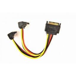 Cablu de alimentare SATA la 2 x SATA unghi, Gembird CC-SATAM2F-02