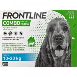 Pipete Antiparazitare Caini, Frontline Combo M (10-20 kg) x 3 pipete