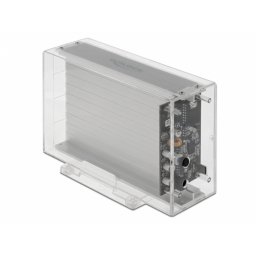 Rack extern USB-C 3.1 pentru 2 x 3.5" SATA HDD / SSD transparent, Delock 42624