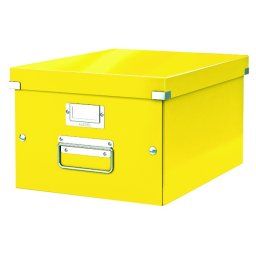 Cutie depozitare LEITZ WOW Click & Store, carton laminat, medie, galben