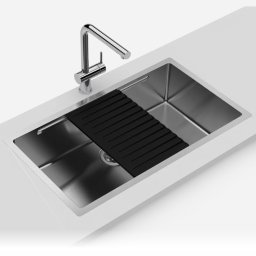 Chiuveta bucatarie inox LUX STEP 74 + Bonus: tocator din ABS