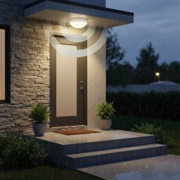Aplica LED de exterior, senzor de miscare 360°, Ø171, 15W=100W, 1200Lm, IP65, lumina rece