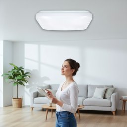 Plafoniera LED Patrata Slim, 12W, Lumina Rece (6400K), Ideala pentru Coridor