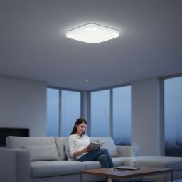 Plafoniera LED Slim Patrata, 18W (Echivalent 160W), 27.5x27.5cm, Rece