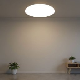 Plafoniera LED slim Milky 32W=280W, 375x60mm, 6500k, lumina rece
