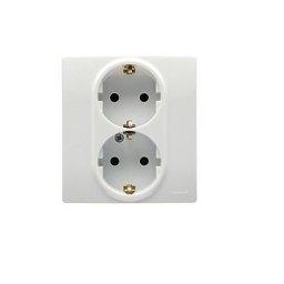 Priza Schuko dubla 2P+T, alb Legrand Niloe 664544