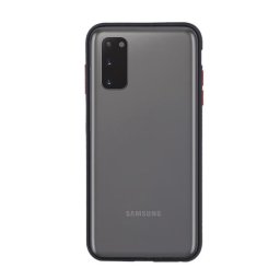 Husa Samsung S20 g980 Silicon+Plastic Butoane Colorate Negru