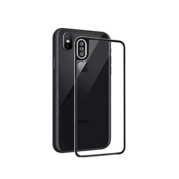Folie Sticla Tempered Glass iPhone X iPhone XS 4D/5D Full Glue Fullcover Black Aluminium Frame Spate