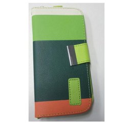Husa Telefon Flip Book Samsung S4 i9500 Green&Orange&White