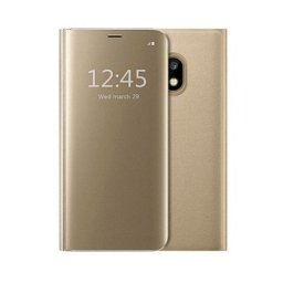 Husa Telefon Flip Book Clear View Samsung J7 2017 j730 Gold
