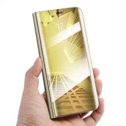 Husa Telefon Flip Book Clear View Samsung Galaxy J4 Plus 2018 j415 Gold