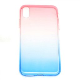 Husa Telefon Silicon iPhone XS Max Rainbow Pink&Blue