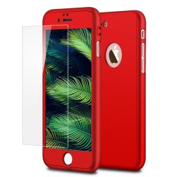 Husa Fullcover iPhone 7 iPhone 8 Red 360° Joyroom + Folie Sticla
