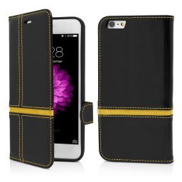 Husa Flip Book iPhone 6 Plus iPhone 6s Plus Black&Yellow Vetter