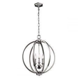 Lustră cristal dormitor Corinne, 3xE14, argintiu, D:43,2 cm, FE-CORINNE-3P-M