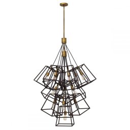 Candelabru casa scării Hinkley Fulton, 13xE27, bronz, alamă, HK-FULTON-13P
