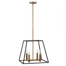 Lustră Hinkley Fulton, E14, 4x60W, bronz, alamă, H 48-139 cm, HK-FULTON-4P