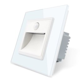 Lampa de veghe LED Livolo cu rama din sticla, Senzor miscare incorporat, alb