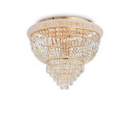 Plafoniera cristal Dubai Pl6, aurie, 6 becuri, 240W-E14