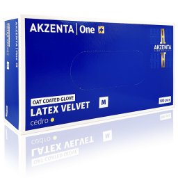 Manusi Examinare din Latex Velvet Oat Coated Cedro Akzenta 100 Buc