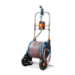 Furtun cu carucior pentru gradina, pistol de stropit, 1/2", 50+2 m