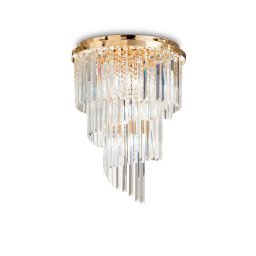 Plafoniera cristal Carlton Pl12 aurie, 12 becuri, 480W-E14