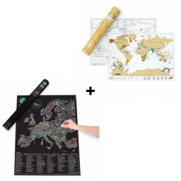 Pachet Harta Razuibila Gourmet a Europei + Harta Razuibila Deluxe alba mica