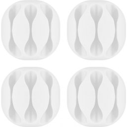 Set 4 buc ghidaj de cablu (3 slot) pentru birou Alb, Goobay 70373