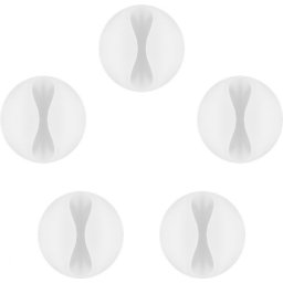 Set 5 buc ghidaj de cablu 1 slot pentru birou alb, Goobay 95183