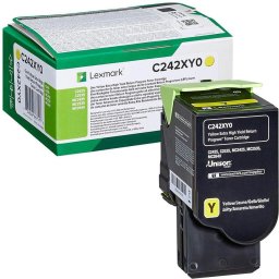 Toner Lexmark de capacitate mare C242XY0, 3500 de pagini, Galben