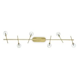 Plafonieră globuri Maracas Pl6, auriu-transparent, 6 becuri, alb cald, 1020 lumeni
