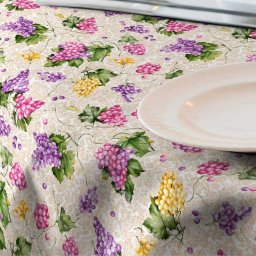 Fata de masa impermeabila, Casa de bumbac, Vinbero, 180x140 cm, multicolor