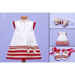 Set botez 3 piese Red Macrame