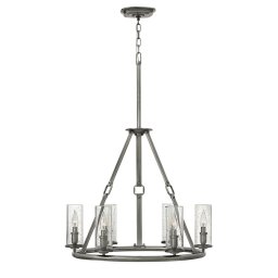 Lustră western Dakota, E14, 6x60W, nichel, H:103-256 cm, HK-DAKOTA6