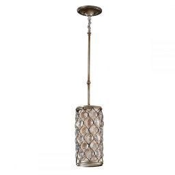 Pendul tranzitional cristal Bauhinia LUCIA, ruginiu, E27, 60W, H:155,5 cm, 1 bec, FE-LUCIA-P-D
