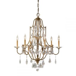 Candelabru traditional inalt Valentina, E14, 6x60W, bronz, H:102-236 cm, FE-VALENTINA6