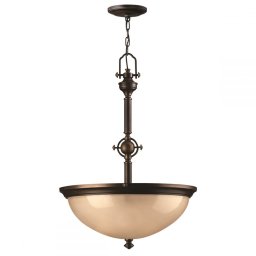 Lustră de conac traditionala Mayflower, E27, 3x60W, bronz, H:384,8 cm, HK-MAYFLOWER-P-C