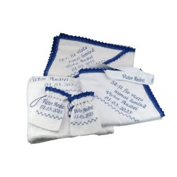 Trusou botez model tradițional, albastru - LLDJ123