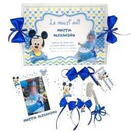 Set Mot Baby Mickey, 7 piese, personalizat cu nume si data, DSPH168