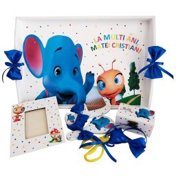Set Mot Elefantul si Furnicuta, 7 piese, personalizat cu nume si data DSPH303003