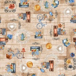 Fata de masa anti-pete Casa de bumbac, Leia, 180x140 cm, vintage, multicolor