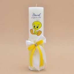 Lumanare de botez personalizat Tweety