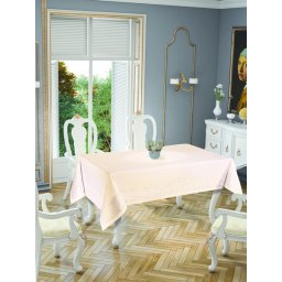 Față de masă Valentini Bianco, Model Gold Etamin, 150x220 cm, culoare Crem