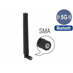 Antena 5G LTE SMA plug -0.5 - 2.3 dBi omnidirectional, Delock 12633