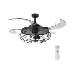 Ventilator LED de tavan FANAWAY 212920 INDUSTRI 3xE27/4W/230V negru + telecomandă