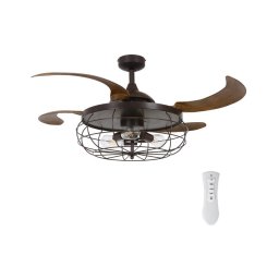 Ventilator LED de tavan FANAWAY 212921 INDUSTRI 3xE27/4W/230V maro + telecomandă